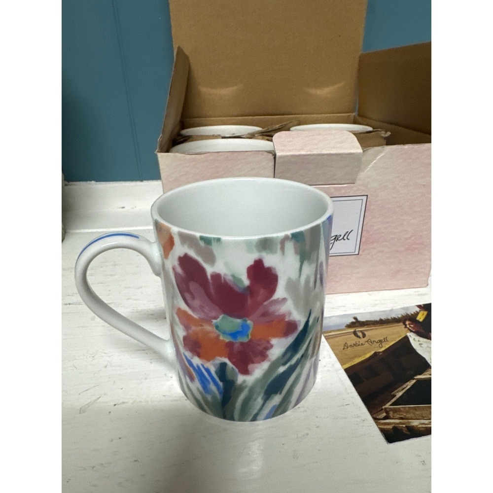 Darbie Angell Crazy Love 4 Piece Mug Set Floral Design New In‎ Box